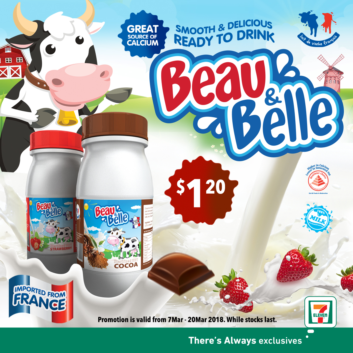 [7-Eleven] Beau Belle Chocolate or Strawberry Milk Sales